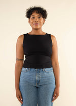 NLT | Valencia 2x1 Rib Tank | Boat Neck Basic | Black | Plus Size | Les Sol | Minneapolis Boutique