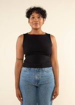 NLT | Valencia 2x1 Rib Tank | Boat Neck Basic | Black | Plus Size | Les Sol | Minneapolis Boutique