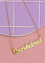 Peach Fuzz | Overwhelmed Nameplate Necklace | Les Sol | Minneapolis